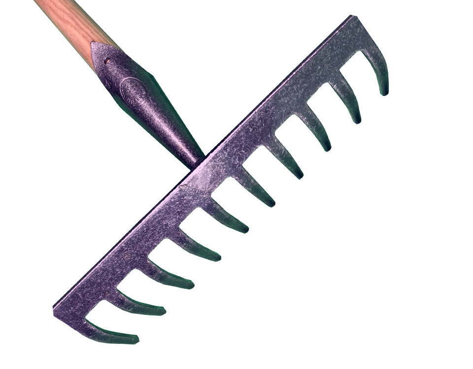 Tuinhark met 10 tanden en 140cm steel